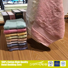 100% egyptian cotton colorful bath towel set in long fiber